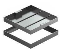 Couvercle de trou d'égout carré et base 100 x 40 x 5 cm pour solutions de drainage des eaux usées, conception robuste et durable, pour les zones extérieures, le jardin et les allées.