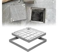 Couvercle de trou d'égout carré imperméable en acier inoxydable pour inspection des canalisations pluviales Tailles 30,5 cm - 101,6 cm 45 x 45 cm Parfait pour les caves, les fosses septiques et