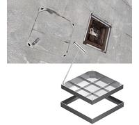 Couvercle de trou d'égout carré robuste - Capacité de charge de 2,6 T - Couverture invisible pour lavabo d'égout pour allées et trottoirs - Durable et résistant aux intempéries - Sans danger pour les