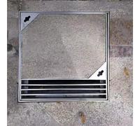 Couvercle de trou d'égout de drainage personnalisé de 30,5 à 76,2 cm | Couvre-lavabo invisible avec cadre | Puits d'inspection linéaire pour une utilisation en extérieur (A 55,9 x 55,9 cm)