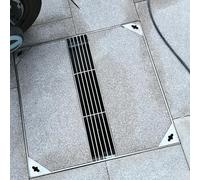 Couvercle de trou d'égout de drainage personnalisé de 30,5 à 76,2 cm | Puits d'inspection linéaire encastré avec cadre | Couvre-lavabo invisible pour une utilisation en extérieur (B 81,3 x 81,3 cm)