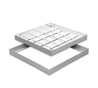 Couvercle de trou d'égout encastré avec cadre - Siphon de chambre d'inspection durable pour patio, jardin, école, cour