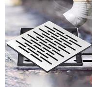 Couvercle de trou d'égout invisible en acier inoxydable et plaque de protection pour fossé de drainage, drainage de sol antidérapant avec cadre, pour allées, parkings, rues (200 x 300 x 20 x 2)