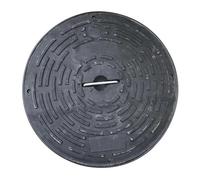 Couvercle de trou d'égout rond en plastique PE durable avec cadre résistant aux intempéries pour cour et allée (20 cm)