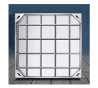 Couvercle de trou d'homme avec ouverture transparente acier inoxydable - Encastrable - Cadre carré - Ultra résistant- Invisible - Décoré - Pour patio, jardin, cour(8cm,70*70cm/27.5*27.5in)