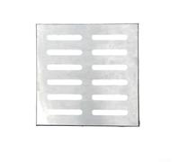 Couvercle de trou d'homme en acier inoxydable 304 robuste avec cadre, avec trous à double rangée pour éviter l'encrassement, antidérapant pour une utilisation sûre des piétons (200 x 200 x 30 x 3 mm)