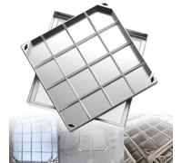 Couvercle de trou d'homme et cadre en acier inoxydable pour fosses septiques, couvercle de lavabo de drainage dissimulé pour allée et cour