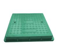 Couvercle de trou d'homme et cadre en résine verte antidérapante pour fosses septiques, cours, parkings, trottoirs, parcs - Housse de drainage dans le sol 40 x 40 cm