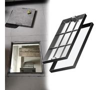 Couvercle de trou d'homme invisible avec poignée rétractable - Couvercle en aluminium durable pour fosses septiques dans les allées et les zones résidentielles