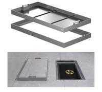 Couvercle de trou d'homme Recu en acier inoxydable 304 avec poignée cachée Argenté H Multiple (80 x 30 x 5 cm) Heavy Du Access Couvercle pour D