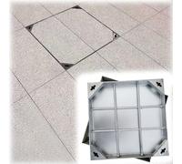 Couvercle de trou d'homme rétractable en acier inoxydable - Couvercle de drainage rectangulaire pour patios, jardins, écoles - Solution d'accès robuste