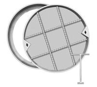 Couvercle de trou d'homme rond en acier robuste de 61 cm - Couvercle de rechange pour fosse septique avec crochet pour jardin/cour/allée, supporte une charge de 1 tonne (610 mm)