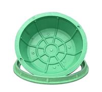 Couvercle de trou d'homme rond et cadre - Design intégré pour l'évacuation des tempêtes et l'accès aux eaux usées - Idéal pour les jardins, les pelouses et une utilisation en extérieur - Très