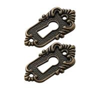 Couvercle de trou serrure Vintage, 2 pièces, écusson clé tiroir, bâton d'angle, pièce à Code décorative classique en alliage 45x23mm pour Serrures de Porte(Antique Bronze)