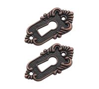 Couvercle de trou serrure Vintage en alliage Zinc, écusson clé tiroir,plaque verrouillage 2 pièces pour Serrures de Porte(Red Bronze)