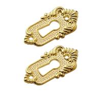 Couvercle de trou serrure Vintage en alliage Zinc, écusson clé tiroir,plaque verrouillage 2 pièces pour Serrures de Porte(Gold)