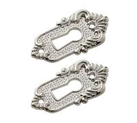 Couvercle de trou serrure Vintage en alliage Zinc, écusson clé tiroir,plaque verrouillage 2 pièces pour Serrures de Porte(Silver)