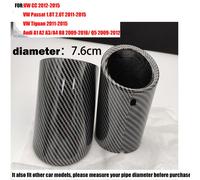 Couvercle De Tuyau De Silencieux De Pointe D'accès De Voiture,Accessoires Automobiles,Vw,Tiguan,Volkswagen,Passat,B7,Cc,Audi A4,B8,A3,A1,Q5,2 Pièces - Type 76mm-Carbon