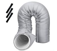 Couvercle de tuyau d'échappement pour conduit d'aération portable AC triple couche isolé réduit l'échappement de chaleur s'adapte aux tubes de 12,7 à 15,9 cm de diamètre (gris)