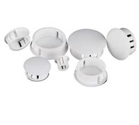 Couvercle de tuyau en caoutchouc, trou bouchon, 10 pièces diamètre 60 mm à 100, capuchon d'extrémité d'insertion verrouillage, couvercles type affleurant, for armoire d'étagère meubles(White,100mm)