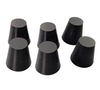 Couvercle de tuyau en caoutchouc, trou bouchon, 6 pièces conique noir bouchons 1,5 mm à 16 couvercle d'extrémité d'étanchéité silicone(9.5x14.5x20mm)