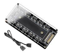 COUVERCLE DE VENTILATEUR D'ORDINATEUR PWM HUB avec bloc d'alimentation, contrôleur de ventilateur à 4 broches | Hub de refroidissement haute vitesse pour compilations PC, plateformes