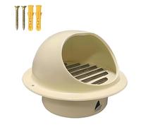 Couvercle de Ventilation Acier Inoxydable 70mm 100mm 150mm 180mm Hotte de Ventilations Externe Grille d'aération Cuisine Couvercle de Protection d'aération Ronde pour Cheminée(Beige,100mm)