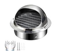 Couvercle de Ventilation Acier Inoxydable 70mm 100mm 150mm 180mm Hotte de Ventilations Externe Grille d'aération Cuisine Couvercle de Protection d'aération Ronde pour Cheminée(Silver,160mm)