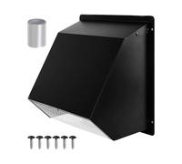 Couvercle de ventilation en acier galvanisé - 6 & 8 pouces capot, cowl, couvercle d’évacuation de sèche-linge | bouches murales capotées avec grille & clapets, couvercles extérieurs pour sèche-linge,