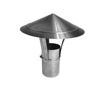 Couvercle de ventilation en acier inoxydable, Chapeau de cheminée en acier inoxydable avec protection anti-pluie for conduit de ventilation 50-250 mm(220mm/8.66inch)