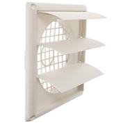Couvercle de Ventilation Extérieure de Sécheuse à Persiennes Blanc | Abs, Tube Arrière Rond 6 Pouces/150 Mm, pour Ouverture de 4 Pouces, Grille Fine Intégrée