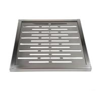 Couvercle de vidange avec cadre, grille de sol antidérapante finition brossée pour un drainage rapide de l'eau, couvercle d'égout extérieur pour routes municipales, écoles et places (300 x 300 x 20 mm