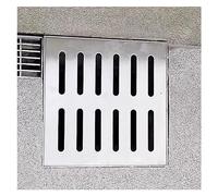 Couvercle de vidange carré d'extérieur - Grille de tranchée de 25 x 25 cm pour garage et allée, système de gestion de l'eau de pluie, filtre de canal de jardin pour cour et école