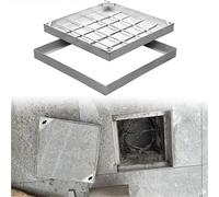 Couvercle de vidange carré en acier inoxydable 304 durable invisible pour eaux usées 80 cm x 80 cm Idéal pour les zones résidentielles Design robuste (8 cm)