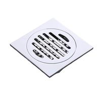 Couvercle De Vidange Cuisine Drain de sol en laiton chromé 10x10 Cm, salle de bains, balcon, Machine à laver, double usage, Drainage de sol, filtre à cheveux, filtre(B-Single)
