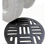 Couvercle de vidange de jardin - Grille ronde de rechange en fonte pour systèmes d'égout et de drainage extérieurs - Idéal pour les applications de drainage de tranchée