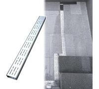 Couvercle de vidange en acier inoxydable 100 x 10 x 5 cm - Système de drainage rainuré pour cours d'eau efficace - Design résistant à la rouille