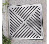 Couvercle de vidange en acier inoxydable 304 - Grille carrée pour eau de pluie et couvercle de tranchée - Solut de drainage de jardin et de sous-sol - Bloque la saleté pour une utilisation en