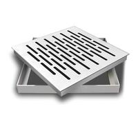 Couvercle de vidange en acier inoxydable 304 pour utilisation en extérieur - Grille de vidange Heavy-Du avec E pour cour, allée, béton Flo (60 x 30 x 3 cm)