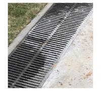 Couvercle de vidange noir - Grille de canal de tranchée pour une utilisation en extérieur, prévention du blocage des gouttières, jardin et allée, filtre d'égout 50 x 30 x 2 cm