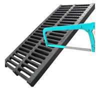 Couvercle de vidange rectangulaire d'extérieur - Solution de drainage de tranchée de taille réglable, couvercle de fossé en plastique noir pour égouts et canaux (50 x 20,1 cm, 2,5 cm de hauteur)