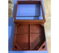 Couvercle de vidange robuste rouge et cadre pour fosses d'égout extérieures (76-102 cm) Couvercle d'accès aux eaux usées caché Couvre-fosses septiques Design élégant