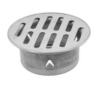 Couvercle de vidange rond en acier inoxydable pour balcon et toit avec design creux anti-blocage pour tuyau d'eau de pluie en PVC extérieur, bouchon de drainage de jardin (diamètre 63 mm)