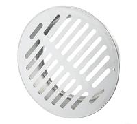 Couvercle de vidange rond en acier inoxydable pour toit de balcon, jardin, bouchon de tuyau de pluie creux anti-obstruction avec grand déplacement, facile à installer, argenté (Ø90 mm)