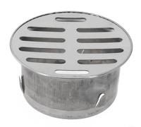Couvercle de vidange rond en acier inoxydable pour toit de balcon, jardin, bouchon de tuyau de pluie creux anti-obstruction avec grand déplacement, facile à installer, argenté (Ø 75 mm)