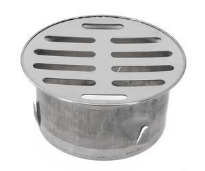 Couvercle de vidange rond en acier inoxydable pour toit de balcon, jardin, bouchon de tuyau de pluie creux anti-obstruction avec grand déplacement, facile à installer, argenté (Ø 75 mm)