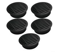 Couvercle de vidange rond plat pour 3 et 4 canalisations d'égout avec grille pour une meilleure filtration et efficacité de drainage dans un usage résidentiel et industriel (7,6 cm (7,6 cm (noir))