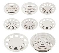 Couvercle de vidange sol en acier inoxydable débordement rond Anti-colmatage drain douche attrape-cheveux for salle bain Machine à laver toilette égout(C)