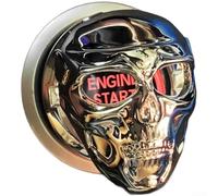 Couvercle Décoratif Démarrage Tête De pour mort Rotatif Couvercle | 150° en ABS pour Voiture, pour accessoire pour intérieur Auto Style Skull Argent Métal