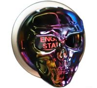 Couvercle Décoratif Démarrage Tête De pour mort Rotatif Couvercle | 150° en ABS pour Voiture, pour accessoire pour intérieur Auto Style Skull Argent Métal